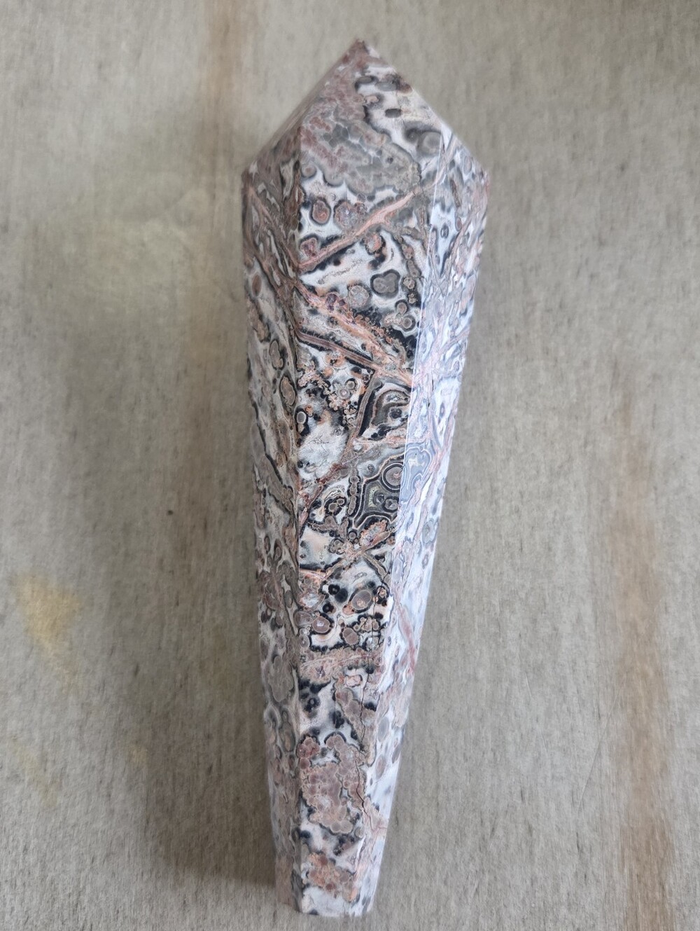 Natural Leopardskin Jasper Polished Crystal Scepter #7 New - Picture 5 of 6